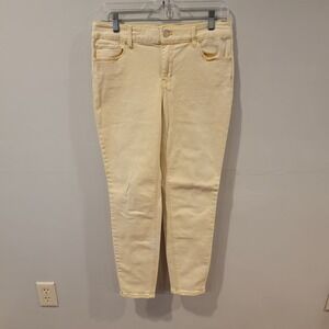 White House Black Market Jeans Womens Size 6 Yellow The Skinny Ankle Denim Pants